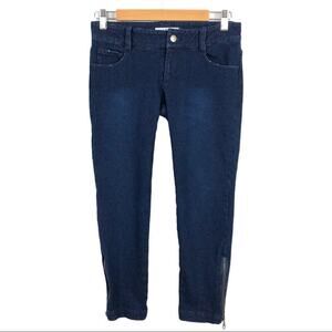 Alice + Olivia Skinny Zip Ankle Dark Wash Jeans  0
